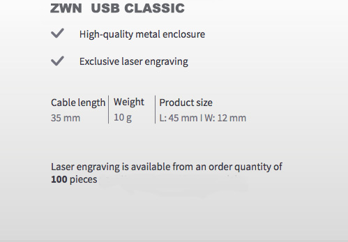 Branded ZWN CLASSIC USB 2 IN 1 CHARGING CABLE