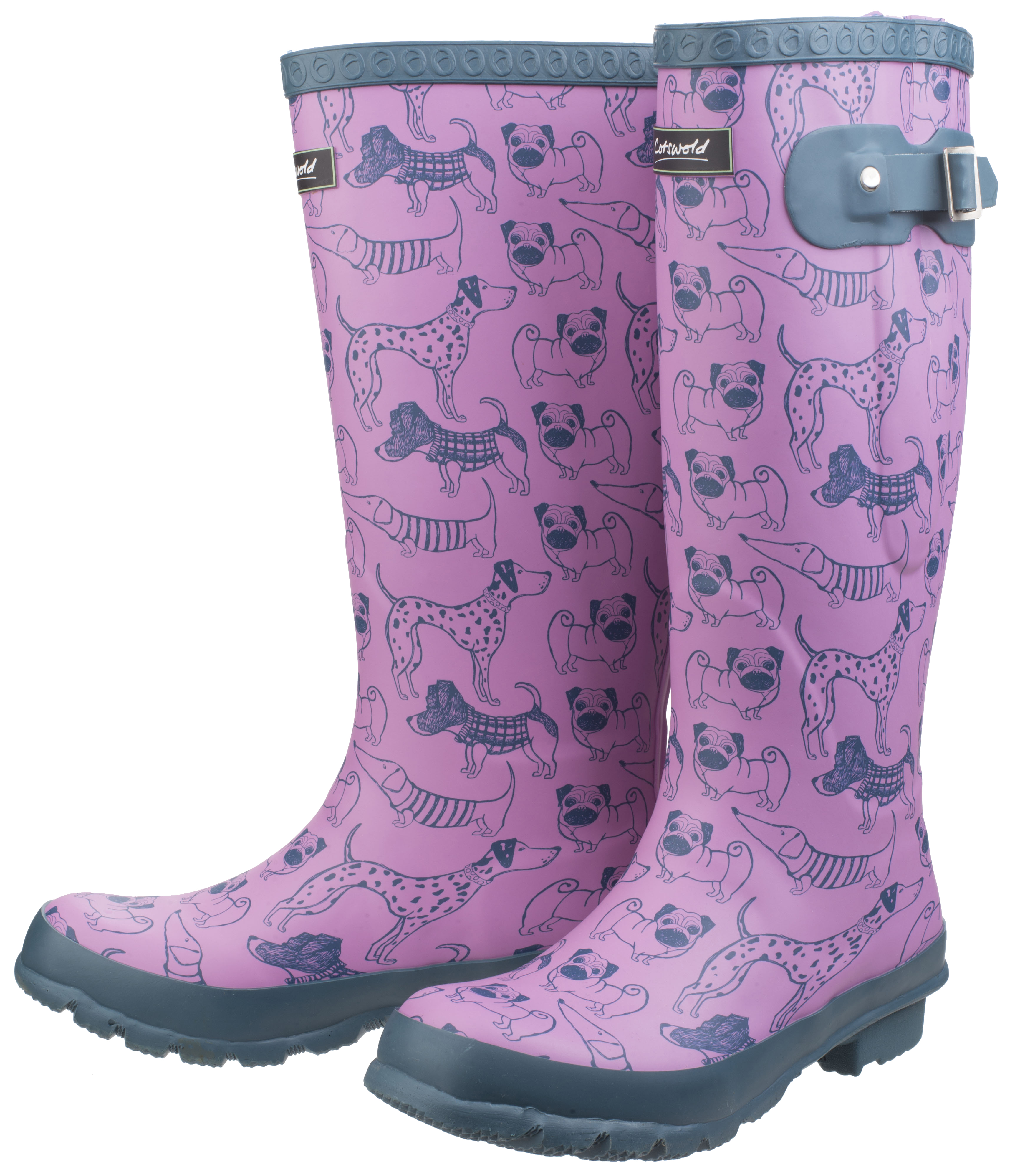 dog print rain boots